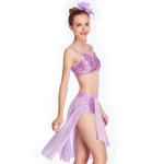 Side Cutoff Skirt Sequin Short Undermeath Top Straps Pinched at Front Centre Belly Dancing Clothes for sale