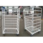 Folding Nestable Roll Cage Container Wire Mesh Security Roll Pallet Trolley 500kg