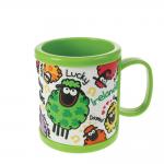 Eco-friendly Custom Logo Soft PVC Mug 3D Embossed Logo Design Silicone Mug Kids Personalized Children's Washing Cup for sale