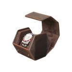 China Custom Logo Genuine Leather Watch travel Box Organizer Hexagon Watch Roll For Wrist Watch manufacturer