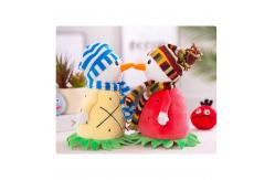 China Washable Surface Red Soft Plush Toys Snowman Stuffed With PP Cotton MR-200201 supplier