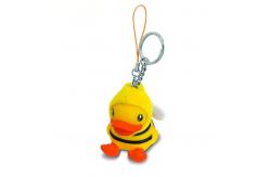 China Durable Anime Figure 3d Plastic Mini Duck Keychains PVC Rubber Material OEM supplier