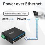 Gigabit 30W 60W PoE Switch Extender Industrial Grade SFP Fiber Unmanaged DC48V