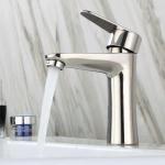 SUS304 Stainless Steel Single Hole Single Handle Basin Mixer in Matte Black Chrome SN Gold for sale