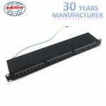 CAT6 STP Shielded Patch Panel 1U 19 Inch 24 Port IDC PCB Type For Networking for sale