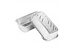 China 550ml Aluminum Foil Food Containers Takeout Food Packing Aluminium Disposable Box With Lid supplier