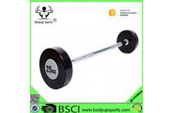 China Rubber Covering Fitness Equipment Barbells With Chromed Steel Handle supplier