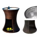 Customized Pool Furniture Resin Wicker Plastic Rattan Cooler Rattan Garden Beverage Cooler