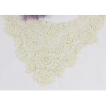 Cotton Hollow Water Soluble Lace Neckline Applique Trim With Rose And Sakura Design
