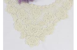 China Cotton Hollow Water Soluble Lace Neckline Applique Trim With Rose And Sakura Design supplier