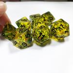 Yellow flash Resin Boarding Dice Set  dnd dice
