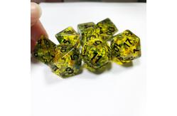 China Yellow flash Resin Boarding Dice Set  dnd dice supplier
