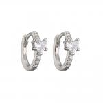 925 Silver Crystal Hoop Earrings