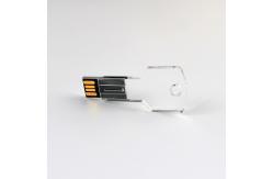 China Transparent Clear Acrylic Key Usb Flash Drive 128GB Conform US Standard supplier