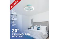 China Remote Control LED Ceiling Fan 20 Flush Mount With Low Noise And Timing supplier
