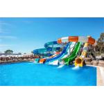 Outdoor Commercial Amusement Park Carnival Ride Fiberglass Water Slide Sets for sale