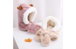 China Lovely Antler Plush Cap Children'S Winter Warm Scarf Integrated Ear Cap supplier