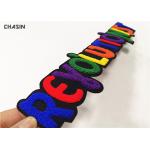 Greek Letter Chenille Embroidery Patches Felt Background Sewn Backing for sale