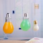 Light Bulb Shape Glass Beverage Bottle With Lid / Straws Customer Capacity