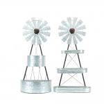Metal Garden Ornaments DIY Minimalist Windmill Metal Shelf Decor for sale