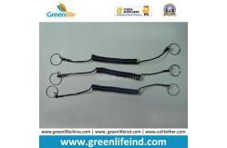 China Plastic Black Slim Coiled Lanyard Pen Tether Stop Lost Cable supplier