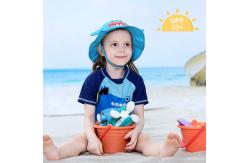 China Wide Brim Blue Cartoon Bucket Hat UPF 50+ SGS UPF Certificate supplier