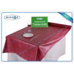 Wine Red Waterproof Spunbond Non Woven Tablecloth In Square Shape for sale
