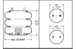 China W013587850 Industrial Air SpringBellow NO. 333 Triple Convoluted Air Bag Goodyear 3B14-452 supplier