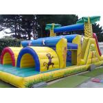 Jungle Theme Inflatable Obstacle Course Plato 0.55 Mm PVC Material for sale