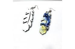 China Wooden Feather Shape 8g/Pair Sublimation Earring supplier