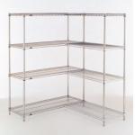 Heavy Duty Industrial Wire Mesh Shelving , Chrome Storage Shelves With Wheels for sale