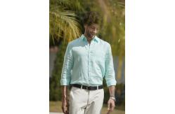 China Water Green Long Dress Business Linen Men'S Pajamas supplier