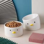 Personalized Ceramic Pet Bowl Chicken Shape For Cat Dog Food Water OEM for sale