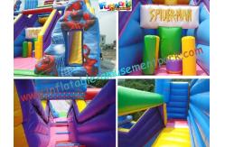 China Giant Spiderman Commercial Inflatable Slide  /  Huge Inflatable Slide Games For Funny supplier