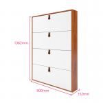 4 Tiers Simply White Shoe Organizer With Leather Simple Handle