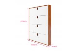 China 4 Tiers Simply White Shoe Organizer With Leather Simple Handle supplier