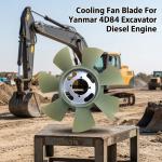 Heavy Duty 4D84 Diesel Engine Cooling Fan Blade 7 Blades 4 Holes Replacement Parts Fit Yanmar Mini Excavator for sale