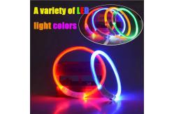 China Custom Nylon Waterproof Dog Training Collar Reflective LED Luminous Charging Pet Dog Collar supplier