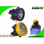 Yellow / Blue Bezel LED Mining Cap Lamp 4000 Lux With Over - Discharging Protection