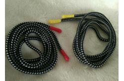 China Handmade Shiny Silicone Ending Rubber Zipper Puller With 3mm Polyester String supplier
