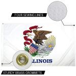 State of Illinois Flag 3x5 ft Outdoor Heavy duty Dupont Nylon US Flags strong canvas heading and brass grommets for sale