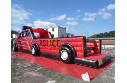 China Digital Printing Police Car Inflatable Obstacle Course For Advertisement supplier
