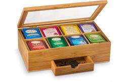 China luxury custom bamboo acrylic tea box organizer supplier