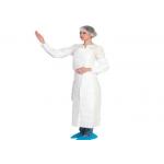 White Disposable Plastic Aprons Breathable Alcohol Resistance Anti Dust / Blood for sale