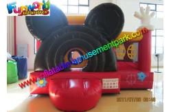 China Mickey Mouse Inflatable Bounce Houses , Small Jumping Castle With Repair Kit supplier