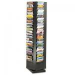 Black Steel Rotary Magazine Rack / Brochure Display Stand 14W X 14D X 68H for sale