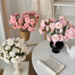 Korean style 12 head Elsa Rose Simulation Flower Rose Fake Flower Home Living Room Dining Table Decoration Photography Prop for sale