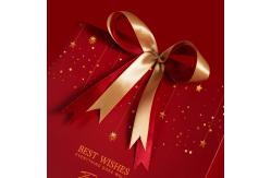 China Customized Printed Red Christmas Paper Bags with Ribbon Bow supplier