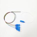 Mini 0.9mm 1x4 SC UPC Fiber Optic PLC Splitter , Single Mode Fiber Splitter for sale