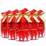 Biodegradable CPE Drawstring Christmas Gift Bags for sale
